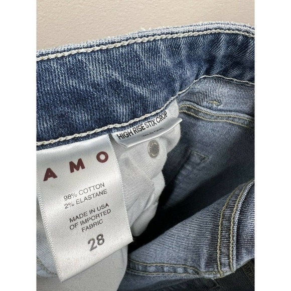 AMO High Rielse Stix Crop Jean 28 Wild One Distressed - Picture 5 of 5